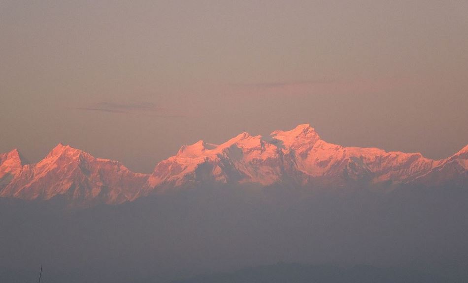 Himalayas at sunset