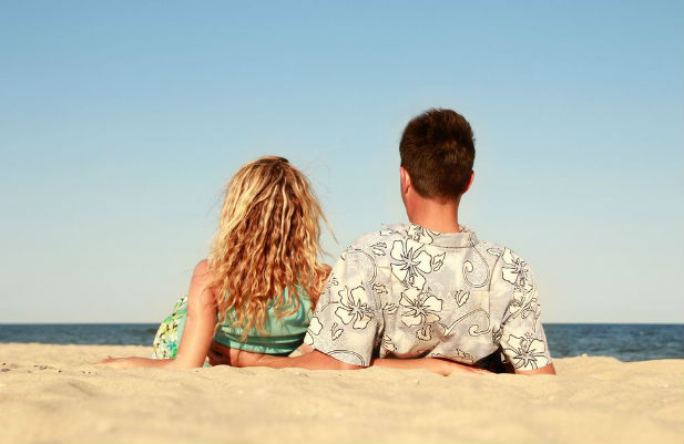 Couple on the beach relaxing