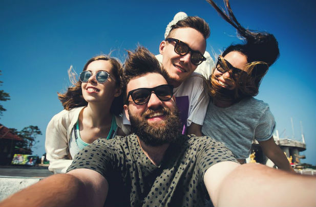 Students having fun in the sun
